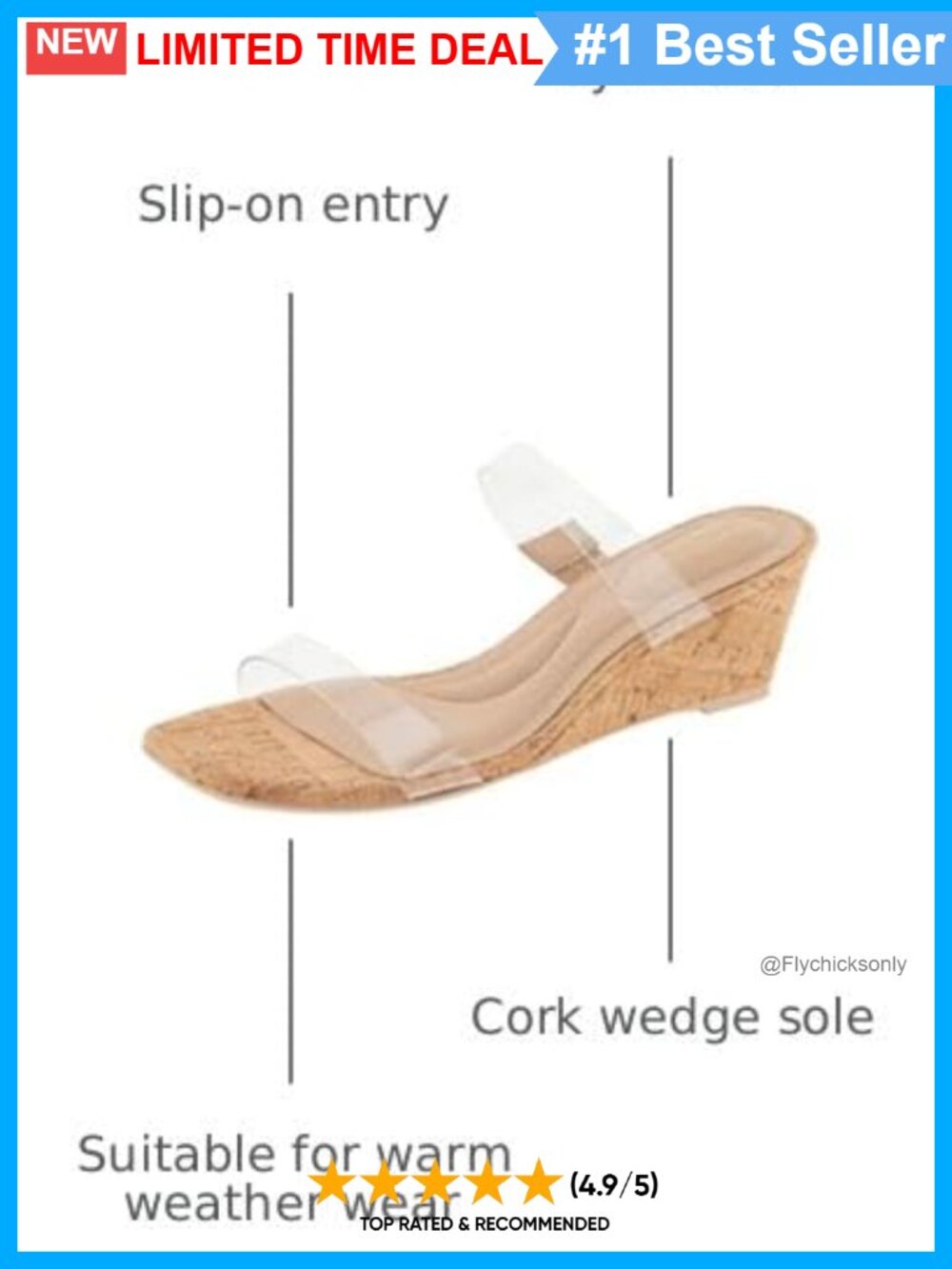 Wedge Sandal Square Toe Slingback Slip On Casual Dressy - Picture 6 of 6
